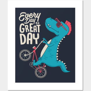 Dinosaur on Bicycle! Posters and Art